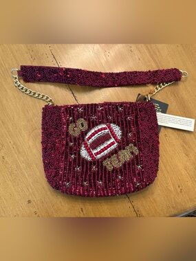 From India to You “Go Team” VIRAL Football Embellished Beaded Shoulder Bag